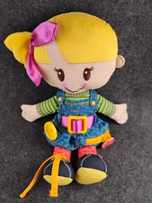 Playskool Girl Doll Buckle Zip Dress Tie Shoe Educational Stuffed Ragdoll Blonde