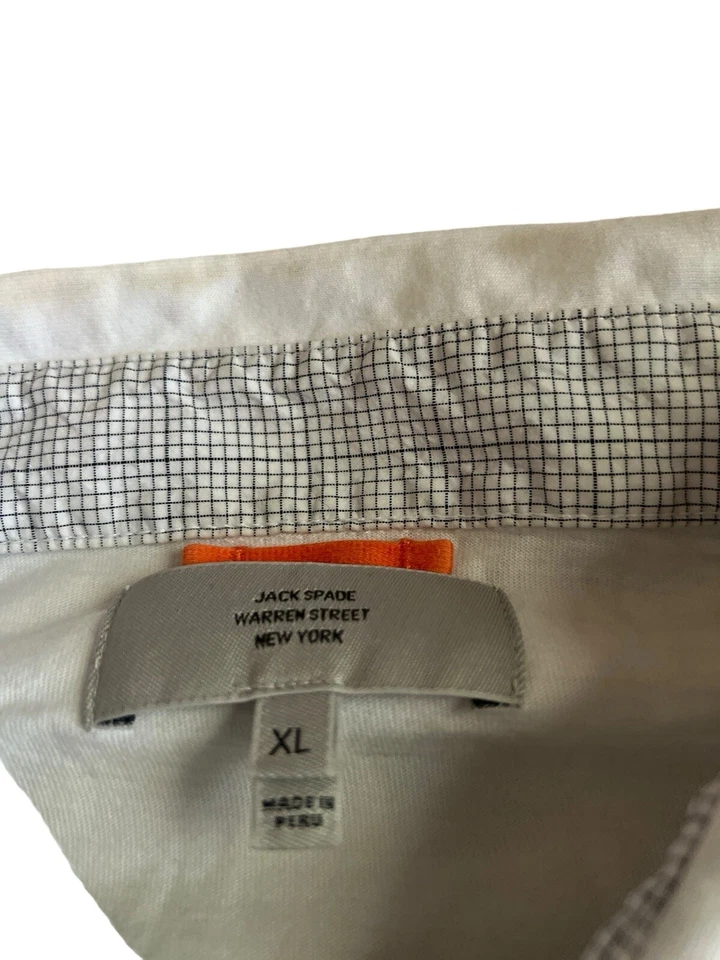 Jack Spade Polo Shirt White Cotton Short Sleeve Golf Men’s XL. - Image 3 of 4
