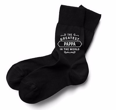 Pappa Socks Birthday Gift Greatest Present Idea Boy Dad Him Men Black Sock