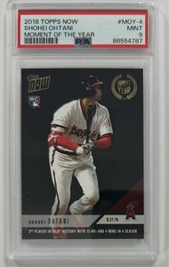 2018 Topps Now - Shohei Ohtani - Moment Of The Year - MOY-4 - Rookie Card PSA 9