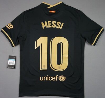 LEO MESSI FC BARCELONA 2020-2021 AWAY JERSEY BLACK ORIGINAL