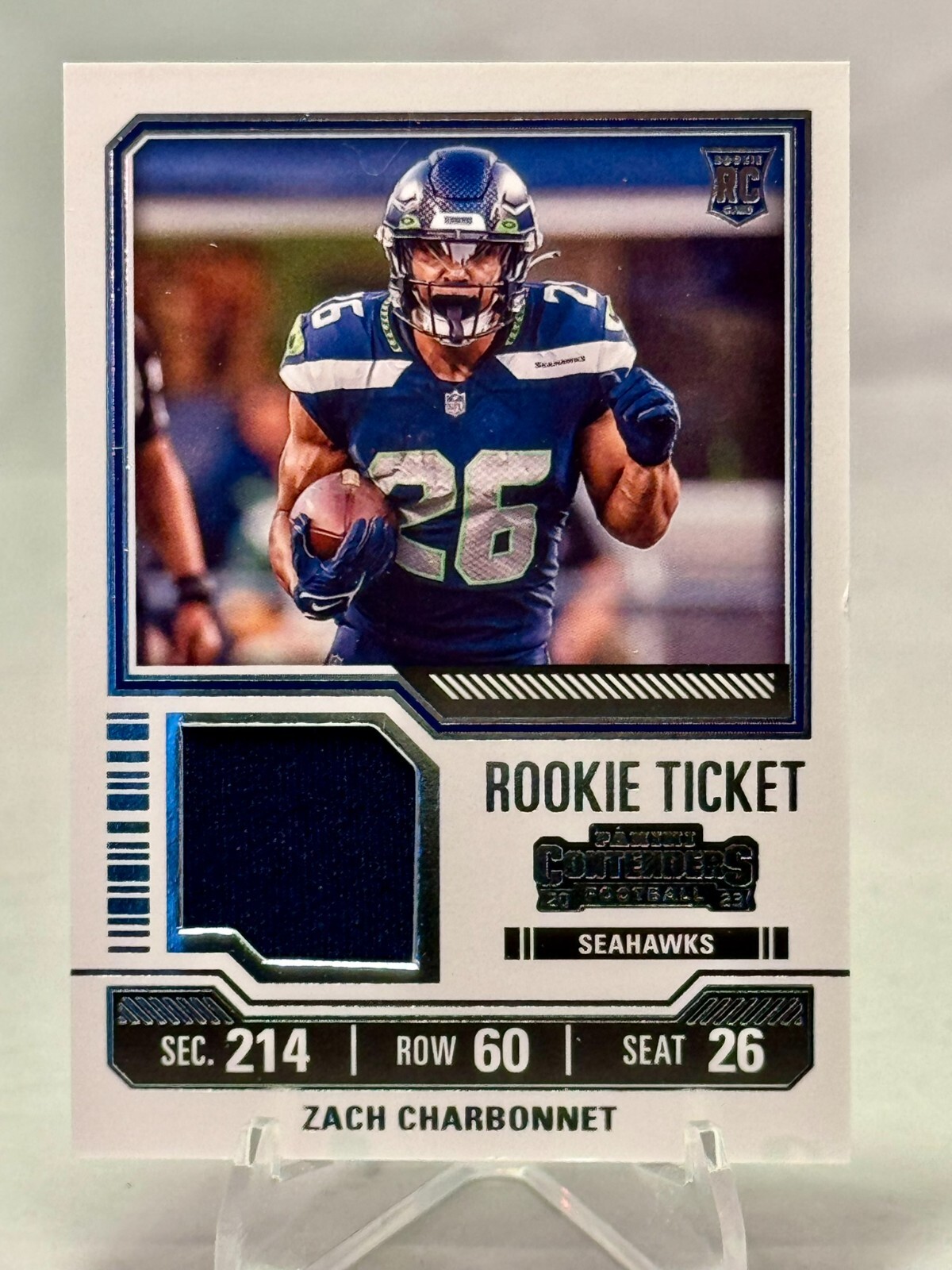 2023 Contenders Zach Charbonnet Rookie Ticket Jersey Patch #TS3