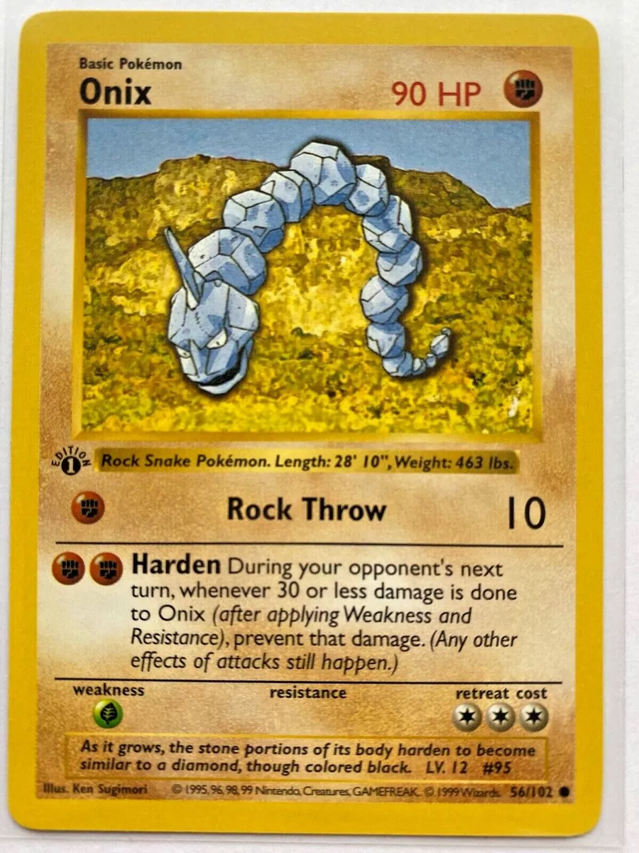 1999 Pokemon Onix - 1st Edition Shadowless