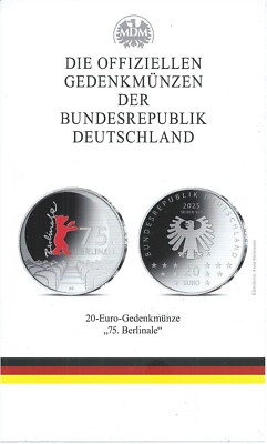 MDM Flyer des Jahres 2025 für 20 Eurosilbermünze 75. Berlinale