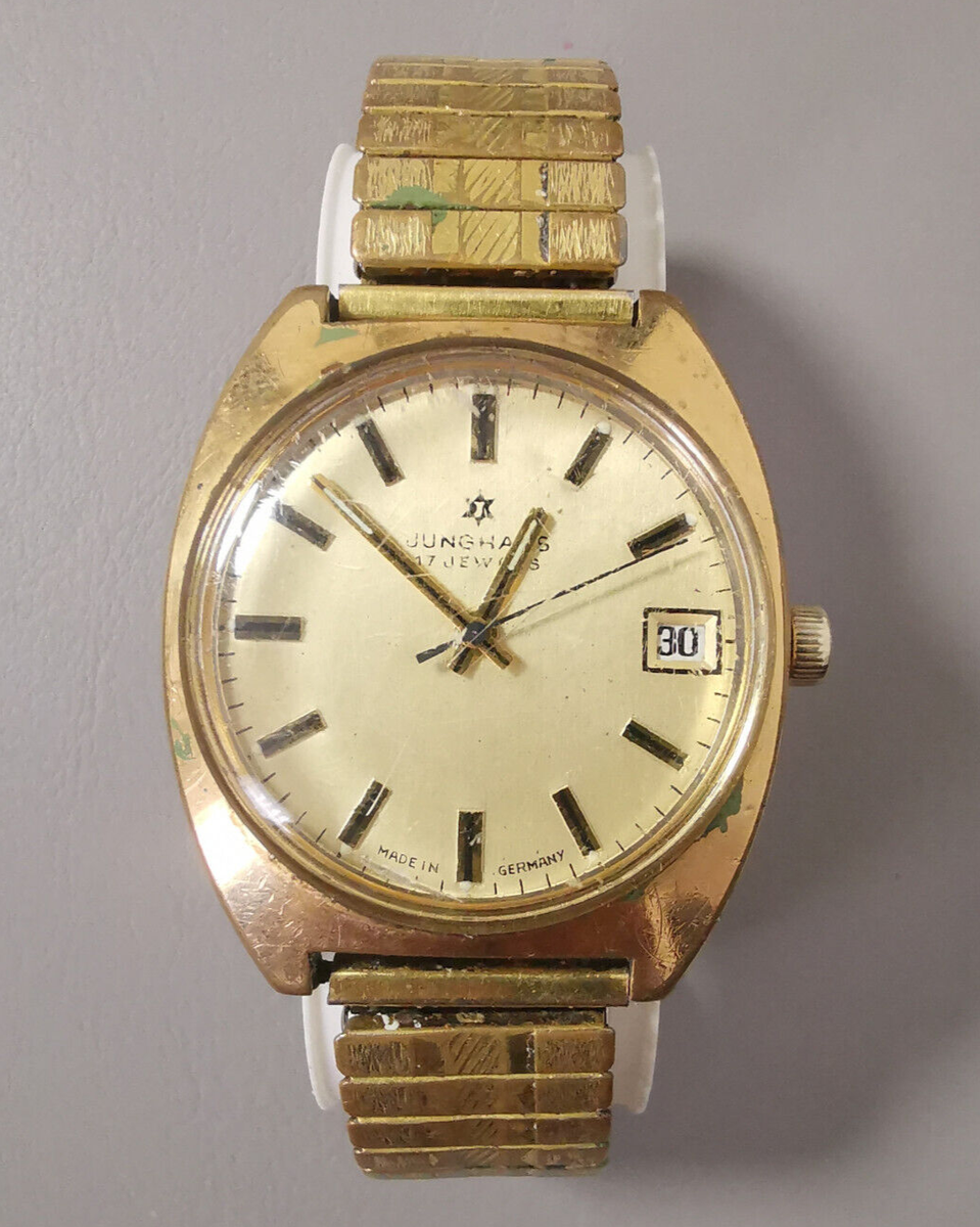 Junghans 17 Jewels alte Herrenarmbanduhr Uhr mit Armband Vintage