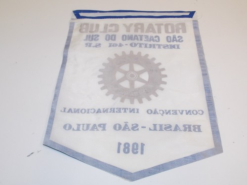 Ancien drapeau bannière club international rotatif Sao Paulo Brésil 1981 rare - Photo 4/6