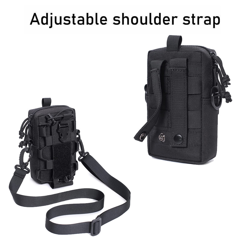 Tactical Molle Waist Pouch Belt Waist Compact EDC Bag with Shoulder Strap Hiking