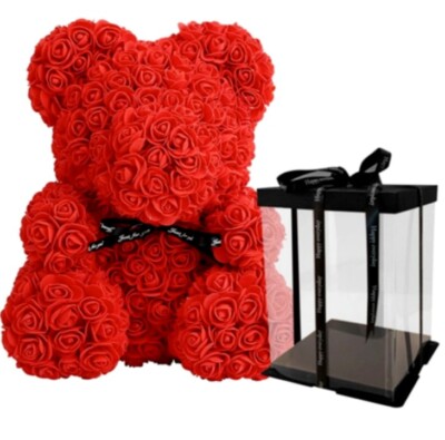 Schaumstoff Rose Bär Blume Teddy Geburtstag Valentinstag Liebhaber Geschenke mit Geschenkbox