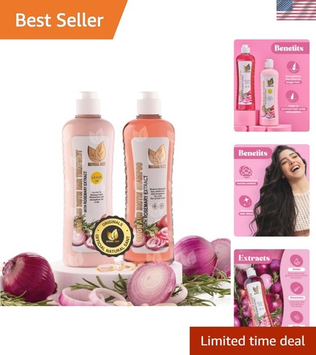 Onion Biotin and Rosemary Shampoo & Treatment Set for Stronger, Thicker and L...