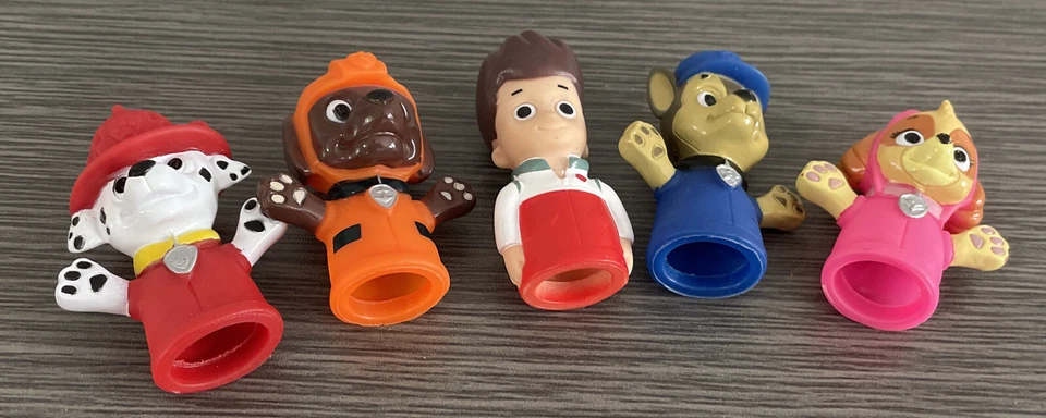 Paw Patrol Finger Puppets Bath Toy Vinyl Set Of 5  Marshall Ryder Skye Zuma Chas — 第 3/4 张图片