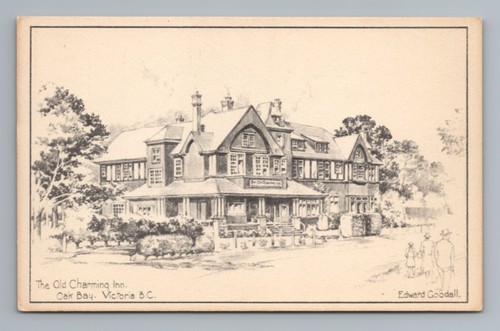 Edward Goodall Old Charming Inn Oak Bay Victoria BC Canada Vintage Postcard