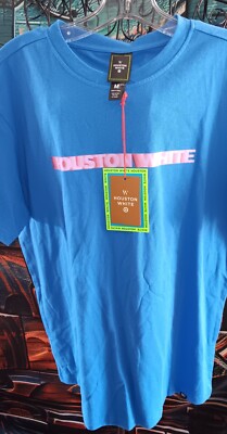 Houston White Target Blue Medium Mens T- Shirt