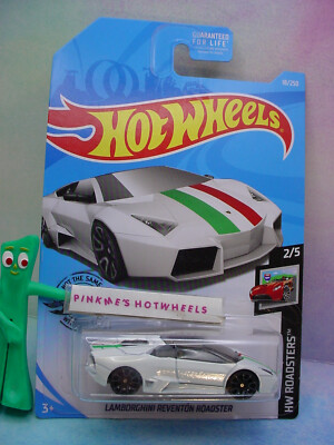 2019 Hot Wheels LAMBORGHINI REVENTON ROADSTER #18 white;green/red  ROADSTERS z2