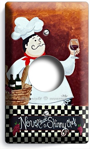 BORRACHO CHEF FRANCÉS INTERRUPTOR DE LUZ PLATOS COCINA COMEDOR DECORACIÓN DEL HOGAR - Imagen 7 de 30