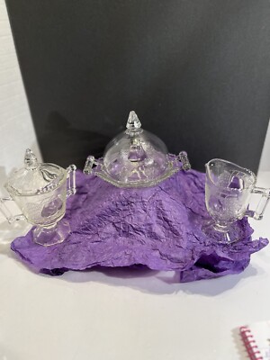 Vintage Jeannette Glass Co Baltimore Pear Design Sugar,creamer & butter dish set