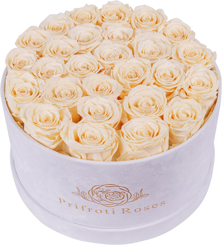 Forever Real Roses Forever Real Roses in Suede Box - 27-Piece Roses in a Luxury Box - Real ...