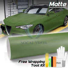 Premium Matte Flat Army Green Vinyl Car Wrap Sticker Decal Sheet Film DIY