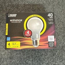 Feit Electric 4 Pack 40 Watt A19 Bulbs Bright White 3000k