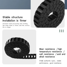 Nylon Drag Chain 1m Length Good Toughness PA66 Temperature Resistance Black