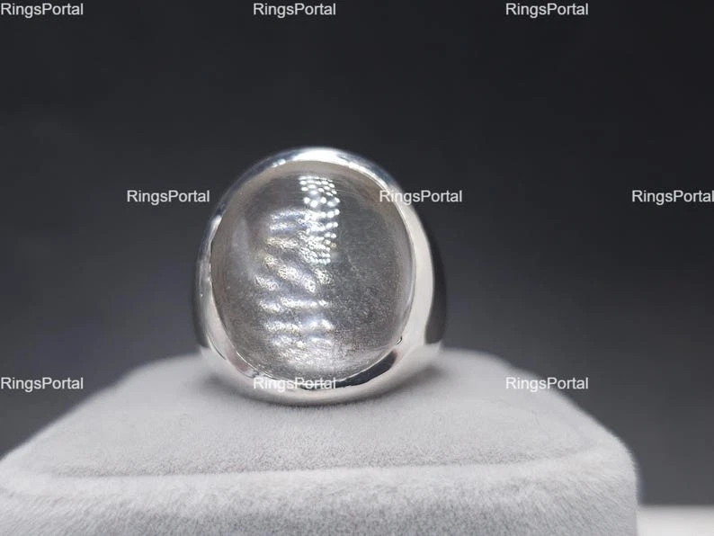 Natural Dur e Najaf Mens Ring, Handmade Sterling Silver White Quartz Dur e Najaf - Image 4 of 4