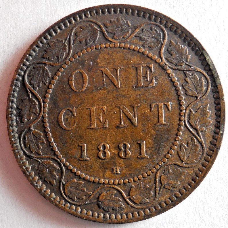 1881 H CANADA CENT - AU/UNC - Sharp - High Value Victorian Era Coin - Lot #U10