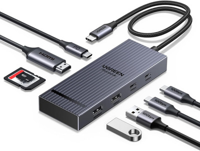 UGREEN Revodok Pro USB C Hub for Laptop 8 in 1 MacBook Docking Station black