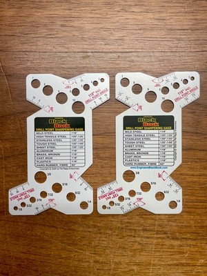 (2) Drill  Gages (METRIC) AND (INCH) Best Drill Gage Ever! 118 &135 degrees