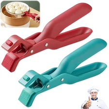 2PCS Hot Plate Grippers, Multi-Function Anti-Scald Bowl Clip for Kitchen, Silico
