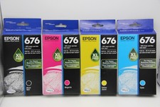 4-Pack Genuine Epson 676 XL Pro Ink Cartridge Set - Black, Cyan, Magenta, Yellow