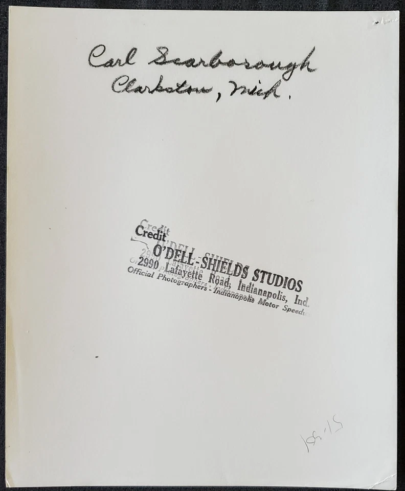 1953 Carl Scarborough Clarkston MI Indy 500 Indianapolis IMS IRL 8x10 Photograph - Image 2 of 2