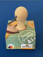 Birkmann German Christmas Cookie Stamp Set with Wooden Handle 3 Designs