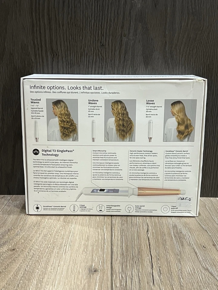 T3 Twirl Trio Curling Iron with Three Interchangeable Barrels Model: 76584 NEW - Image 3 of 4