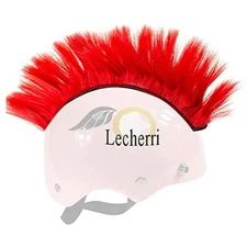 Hawk Mohawk Hair Decoration for Motorcycle, Bicycle, Ski Helmets - 8 Colors RED