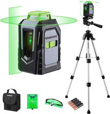 WORKPRO 360° Laserwasserwaage Mit Stativ, 30 M Grüner Kreuzlinienlaser, Horizont