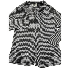 Habitat Clothes to Live In 100 Cotton Knit Cardigan Sweater Gray Black XL