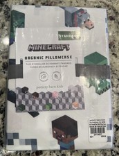 Pottery Barn Kids PBK Minecraft 100% Organic Cotton Standard Pillowcase NEW!