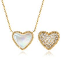 Gold Heart Necklace for Women - 14K Gold Plated Necklace with Adjustable Hypo...