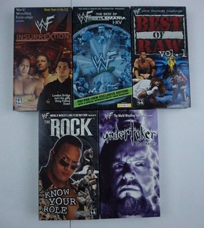 Lot Of 12 WWF VHS Tapes Wrestlemania Stone Cold Steve Austin Mick Foley Sable