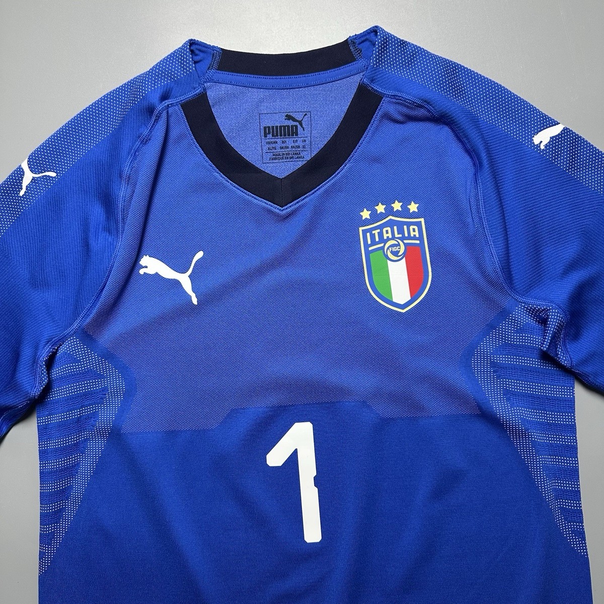 ITALY PUMA 2018 WORLD CUP FOOTBALL PLAYER ISSUE GK JERSEY #1
