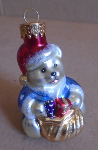 Lot 4 Unique Treasures Christmas Ornaments Molded Glass Bear Figures - Picture 6 of 17
