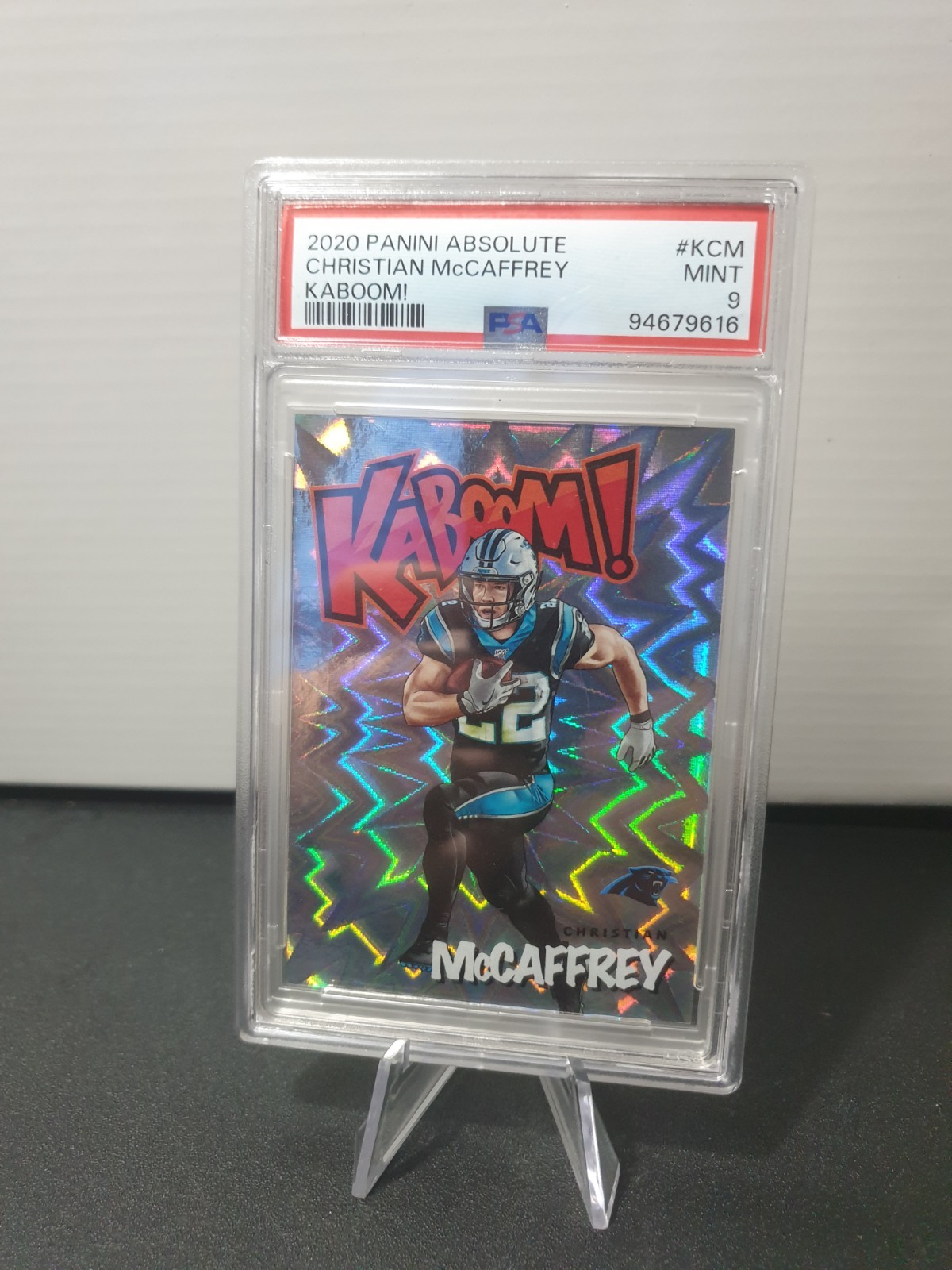 2020 CHRISTIAN MCCAFFREY PANINI ABSOLUTE KABOOM #K-CM PSA 9