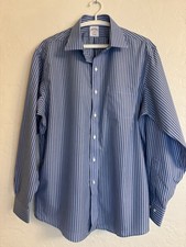 Brooks Brothers Regent Fit Blue Stripe Non-Iron Dress Shirt 16 -34/35