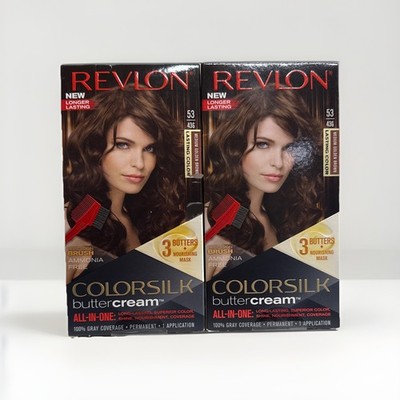 (2) Revlon Colorsilk Buttercream 53/43G Medium Golden Brown Hair Color
