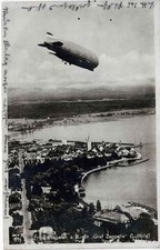 y08. AK  "Graf Zeppelin" über Friedrichshafen,Erinnerungs-Besuchs-Stempel,1932