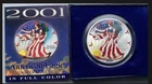 2001 AMERICAN SILVER EAGLE***COLORIZED BY THE AMERICAN HISTORIC SOCIETY