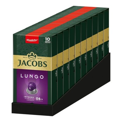 Jacobs Lungo Intenso Coffee Capsules 100pcs,Nespresso Compatible, Intensity 8/12