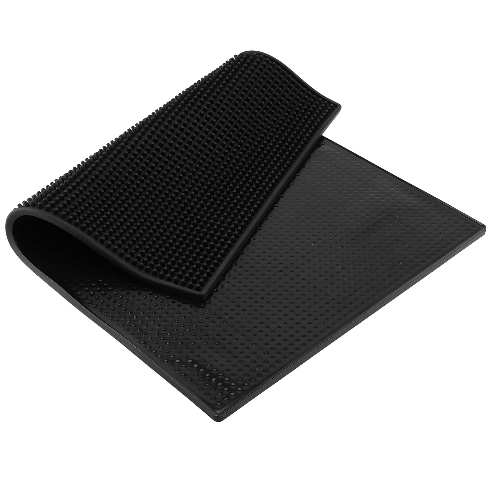 3 Pack 18 x 12 Inch Black Rubber Bar Spill Mat - Slip Resistant Countertop, H...