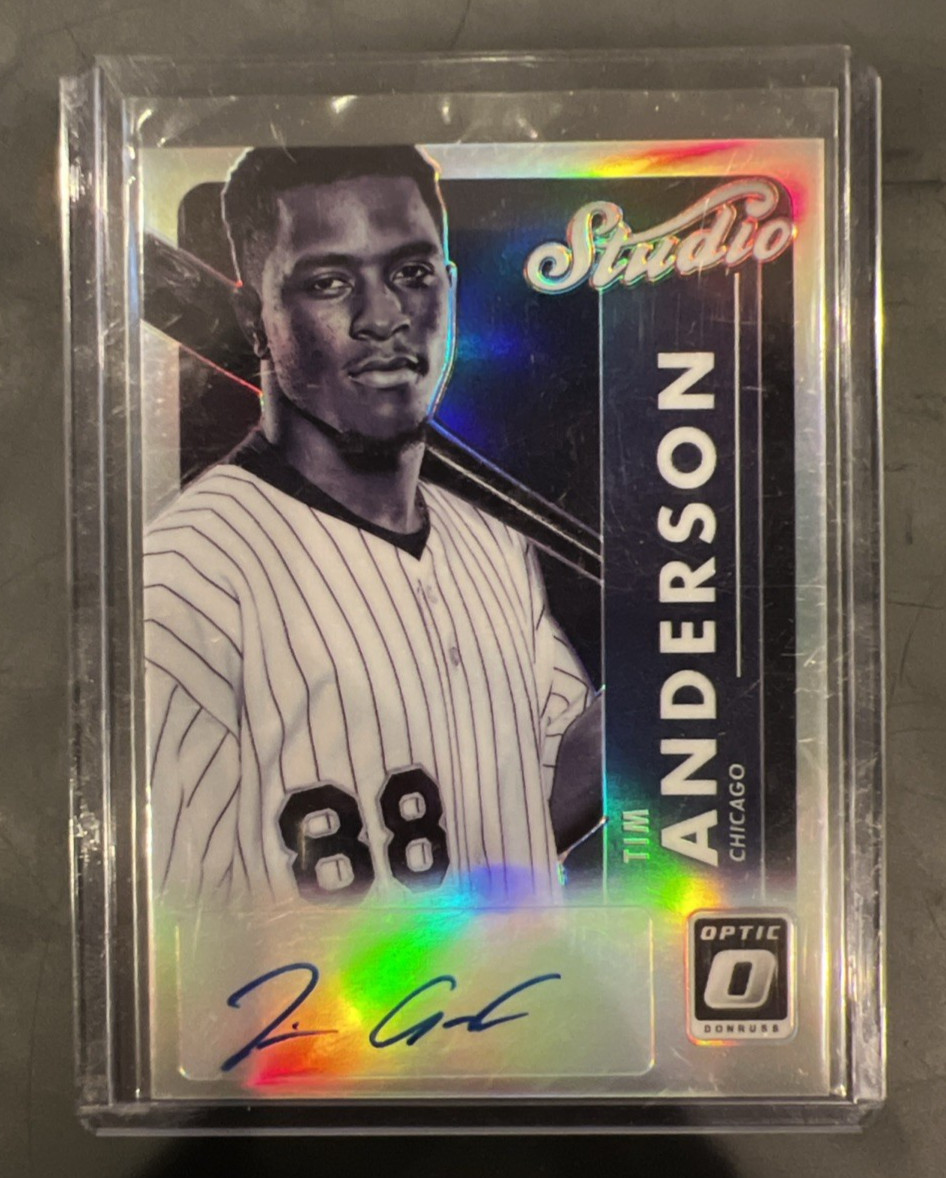 2017 Panini Optic Tim Anderson Auto Silver Prizm Chicago White Sox