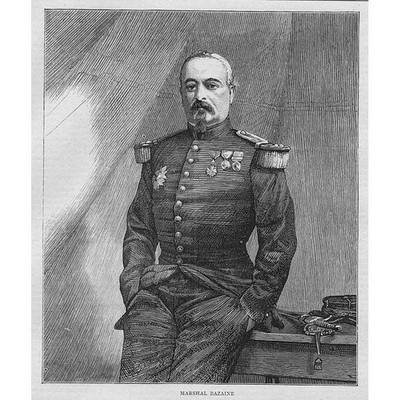 Marschall Francois Achille Bazaine französischer Soldat - antiker Druck 1870