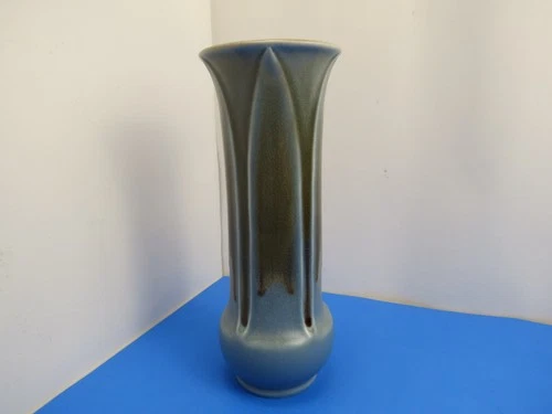 Pristine 2013 Rookwood ANGELICA Art Deco Vase Blue 11.5" Tall 2396